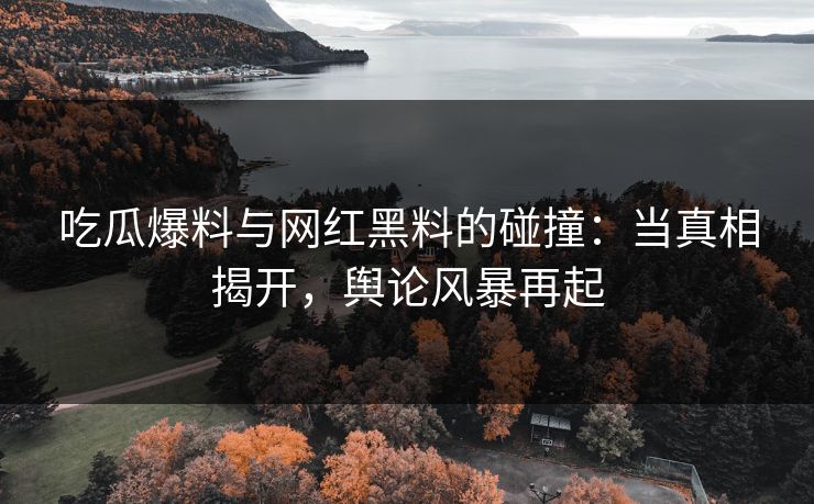 吃瓜爆料与网红黑料的碰撞：当真相揭开，舆论风暴再起