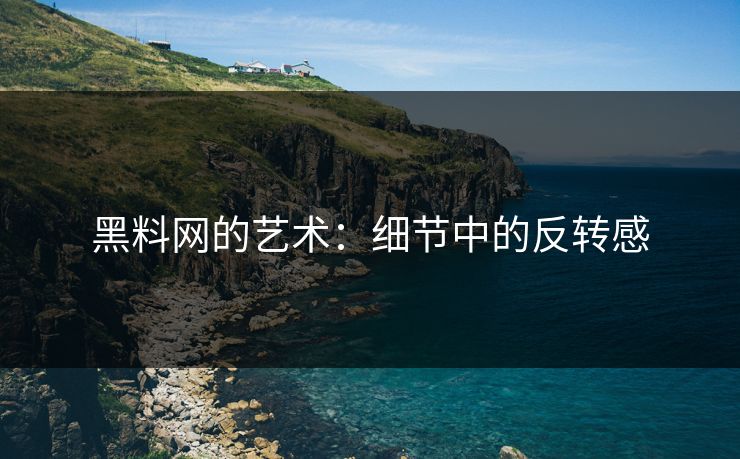 黑料网的艺术：细节中的反转感