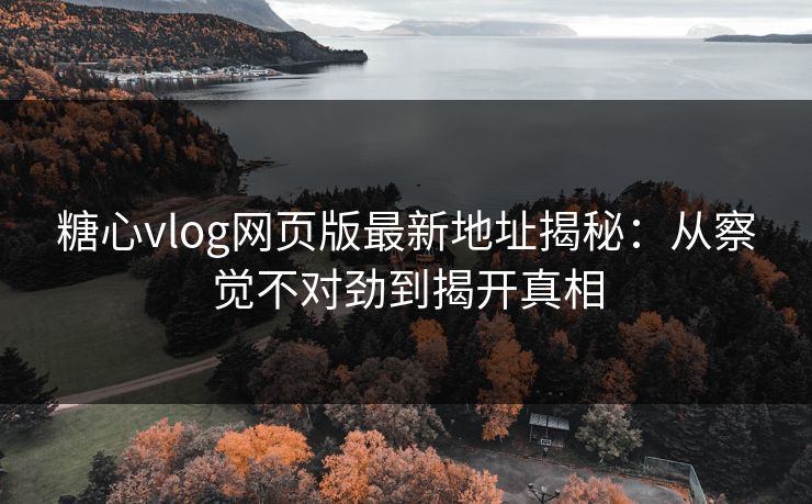 糖心vlog网页版最新地址揭秘：从察觉不对劲到揭开真相