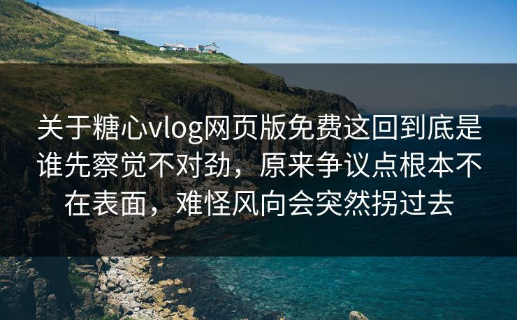 关于糖心vlog网页版免费这回到底是谁先察觉不对劲，原来争议点根本不在表面，难怪风向会突然拐过去