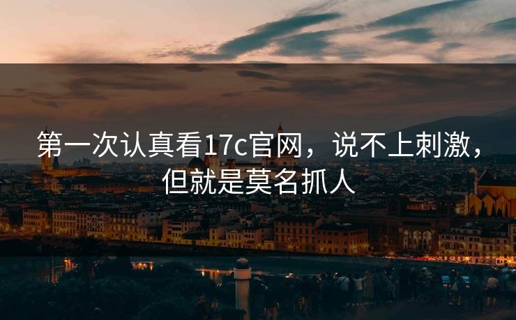 第一次认真看17c官网，说不上刺激，但就是莫名抓人