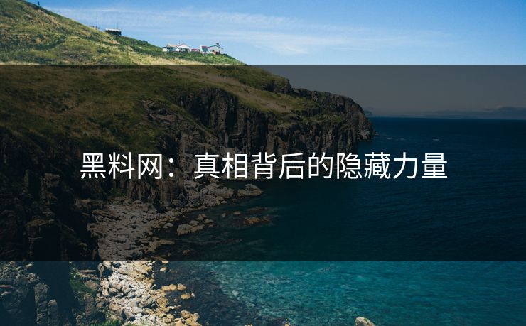 黑料网：真相背后的隐藏力量